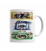 Watercolor Camera    Kupa Bardak Porselen
