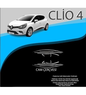 Renault Clio Uyumlu 4 Krom Cam Çerçevesi Parça (Karışık)