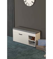 Puflu Ayakkabılık Bench Beyaz 90 cm