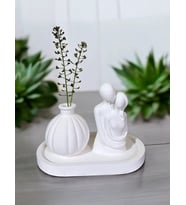 Libre Home Stantlı Dekoratif Vazo Biblo Ve Obje Seti  Romantik Masa Biblosu (Pamuk Beyaz)