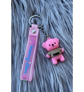 Unisex Pembe Ayıcık Bear Figürlü 3d Hediyelik Anahtarlık