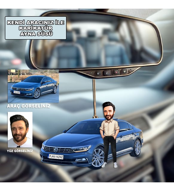 Kendi Aracınızla Kişiye Özel Karikatür Ayna Süsü