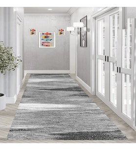 Rovigo Home Dijital Baskı Yıkanabilir Kaymaz Taban Salon Halısı Ve Yolluk RVG0946-FNL181 (Gri)