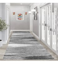 Rovigo Home Dijital Baskı Yıkanabilir Kaymaz Taban Salon Halısı Ve Yolluk RVG0946-FNL181 (Gri)