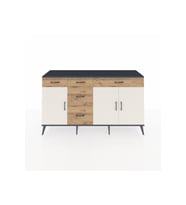 Kronos Konsol 2 Raflı 5 Çekmeceli 3 Kapaklı 176x59x99 Antrasit-Aytaşı/Çam