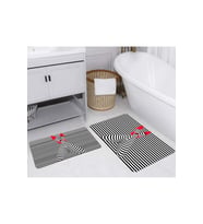 Rovigo Home Dijital Baskılı 2'li Banyo paspas Takımı RVG5232 (Siyah)