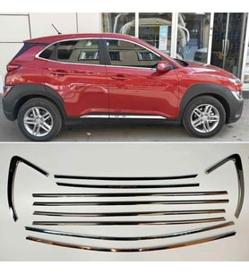 Hyundai Kona Cam Çerçeve Kromu Komple Nikelaj Seti 2018+ sonrası