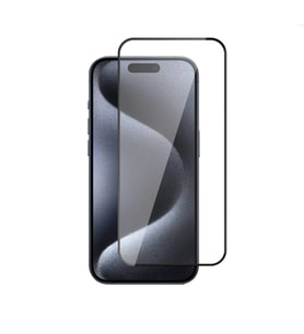 iPhone 15 3D Rika Temperli Cam Ekran Koruyucu (Siyah)