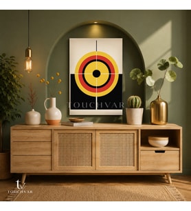 Dikey Kanvas Tablo Soyut Çember Geometrik Tablo Ev Ofis Duvar Dekoru