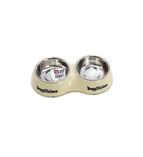 Playfull Diva Doublediner Beyaz Çıkabilen Çelik Kedi Köpek Mama Kabı Small 11cm*2