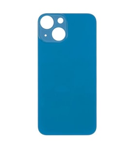 Apple iPhone 13 Mini Uyumlu LOGOLU Arka Pil Batarya Kapağı, LENS HARİÇ. (Mavi)