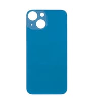 Apple iPhone 13 Mini Uyumlu LOGOLU Arka Pil Batarya Kapağı, LENS HARİÇ. (Mavi)