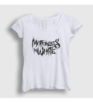 Presmono Kadın Beyaz Logo Motionless In White T-Shirt 166228tt (Beyaz)