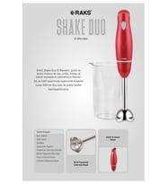 Raks Shake Duo 1200 Watt 600 ML El Blender (Kırmızı)