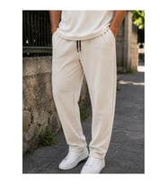 Erkek Fitilli Jogger Pantolon Lastikli Bel Bağcıklı Kahve/Vizon Regular Paça Rahat Kesim Mevsimlik