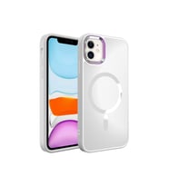 Apple iPhone 12 Uyumlu Kılıf M-safe Wireless Şarj Özellikli Zore Stil Kapak (Beyaz)