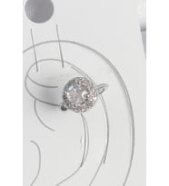 Pirinç Gümüş Renk Zirkon Taşlı Kadın Kıkırdak Model Küpe 5886 - HEP-6501-6640