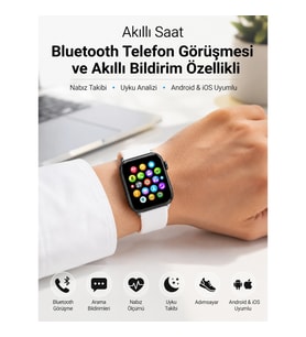 Mey İthalat® Nabız Ölçümü, Uyku Takibi ve Günlük Aktivite Analizi Sunan Zarif Tasarımlı Beyaz Akıllı