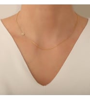 Kişiye Özel 925 Ayar Gümüş Yan Model Zarif Kar Tanesi Kolye