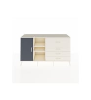 Kronos Konsol 4 Raflı 4 Çekmeceli Tek Kapaklı  176x59x99 Aytaşı-Antrasit/Aytaşı