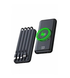 Mey İthalat® Wireless Powerbank 10000 Mah LED Ekranlı Dahili Kablolu Hızlı Şarj