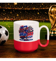 BK Gift Haiti Taraftar Temalı 2026 Dünya Kupası Tasarımlı Kırmızı Joyful Kupa Bardak