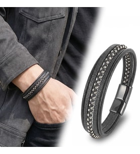 Moncuk Design Beyaz Hematit Ve Çoklu Deri Bileklik 33514B3D1