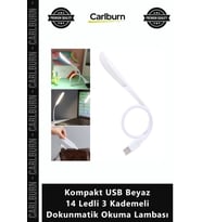 Özel Üretim Esnek Masa Lambası Kompakt USB Beyaz 14 Ledli 3 Kademeli Dokunmatik Okuma Lambası
