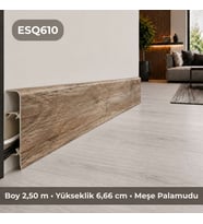 Esquero Kablo Kanallı PVC Süpürgelik 250 cm, Açılabilir Kapaklı, Meşe Palamudu, ESQ610