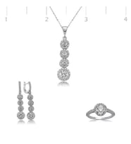 Gümüş Sıralı Dört Taş Bayan Set