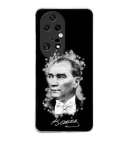 Huawei P50 Pro Uyumlu Kapak Atatürk Tasarımlı Şeffaf Silikon Kılıf