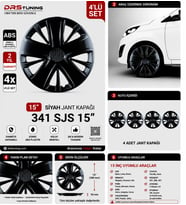 Ford Uyumlu 15 Inc Kırılmaz Parlak Siyah Jant Kapağı 1 Takım 4 Adet No:341