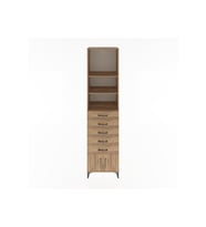 Hyperion Dolap 3 Raflı 5 Çekmeceli 2 Kapaklı 60x44x243 Çam-Çam