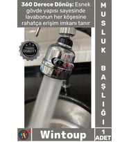 #Musluk Aparat Esnek Tazyikli Krom 3 Fonksiyonlu Mutfak Lavabo Başlığı 360 Derece Döner Musluk Ucu