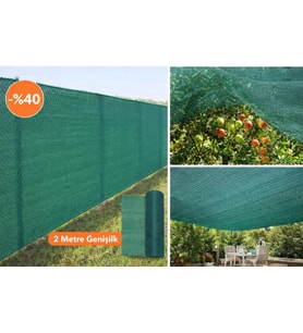 %40 Gölgelik File 2 METRE X 40 METRE Bahçe Gizleme Ağı Bahçe Çit Örtüsü Meyve Ağacı Örtüsü