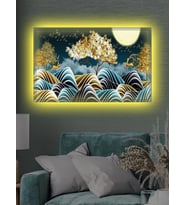 Led Işıklı Dekoratif Renkli Yaprak Tablo