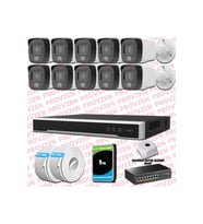 Provzen Hikvision 10 Kameralı IP Full HD Renkli Güvenlik Kamerası Mikrofonlu