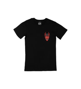 Red Devil Cep Logo Tasarımlı Siyah Tişört
