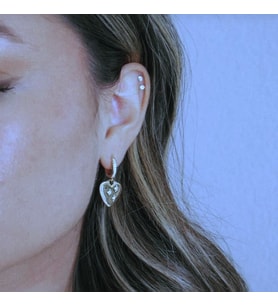 Tektaş Çelik Piercing  Tragus Helix Kıkırdak Conch Gümüş Renk 8 mm (Çok Renkli)
