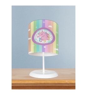 MEKTA HOME BEBEK VE ÇOCUK ODASI Renkli Unicorn Desenli Abajur