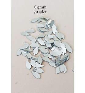Oya Abiye Bileklik Kolye Pleksi Metalik Plastik Pul Gümüş Renk 8 gram 70 adet - BNC512