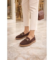 Kadın Süet Tokalı Loafer