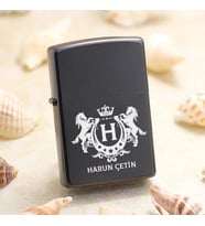 Arkadaşıma Hediye İsme Özel Tasarım Metal Siyah Çakmak