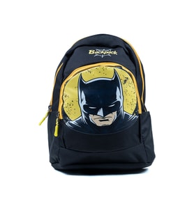 Çocuk Okul Sırt Çantası Erkek Öğrenci Su Geçirmez Batman Desenli Siyah Sarı