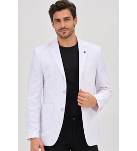 Dewberry Erkek %100 Pamuk Ceket Beyaz Optik C5059 Günlük Dış Giyim, Katmanlı Kombin, Kazak ve Gömlek Kombini