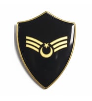 Minyatür Rütbe Astsubay Sağlık Sınıfı - Astsubay Kıdemliçavuş (Siyah Zemin JANDARMA) (Haki)