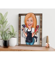 BK Gift Kişiye Özel Kadın Kuaför Karikatürlü 3D Ahşap Tablo, Sevgiliye Hediye, Arkadaşa Hediye, Yıl Dönümü Hediyesi, Doğum Günü Hediyesi-3