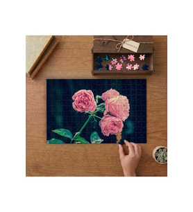 Pembe Güller Tasarımı 240 parça Ahşap Puzzle Ahşap Kutuda MP09175