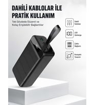 50.000 mAh Kapasiteli Powerbank – Hızlı Şarj Destekli, 4 USB Portlu, LED Işıklı Taşınabilir Enerji Deposu