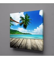 İSKELEDE MANZARA KANVAS TABLO 50x50cm (Karışık)